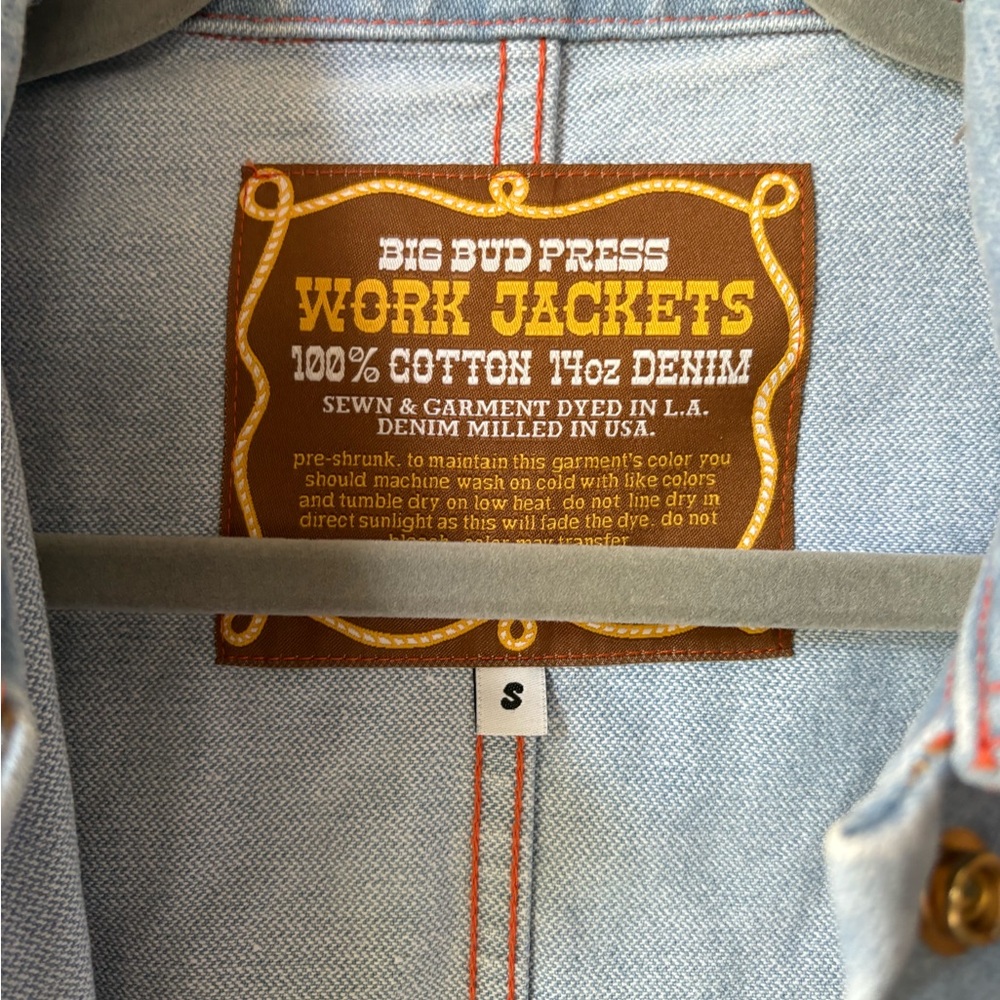 Big Bud Press Light Blue Denim Work Jacket - Picture 2 of 3